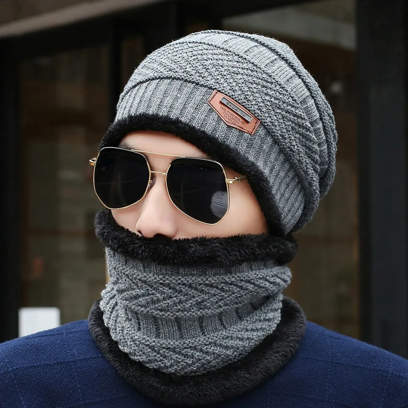  B1113 зимняя теплая вязаная маска шляпа шапка вязаные шапки воротник шарф на заказ Наборы для