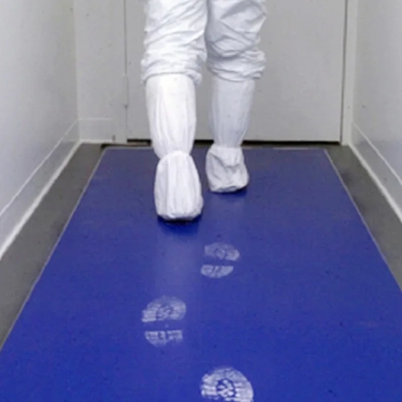 
26 x 45inch 3.5C electronic workshop dust-free flooring cleaning ldpe antimicrobial blue sticky dust mat 