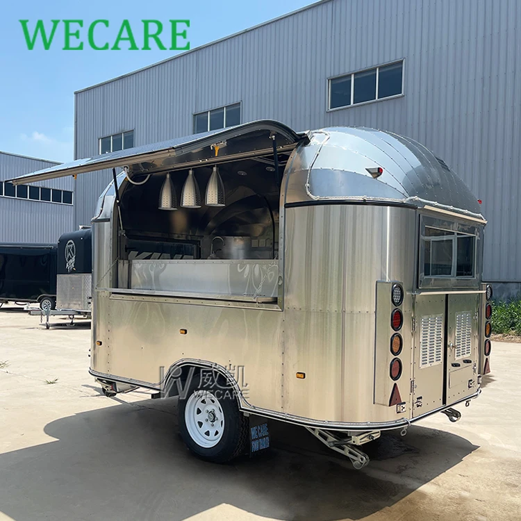Wecare small fast bbq coffee ice cream food truck mobile coffee concession trailer drinks hotdog cart on wheels