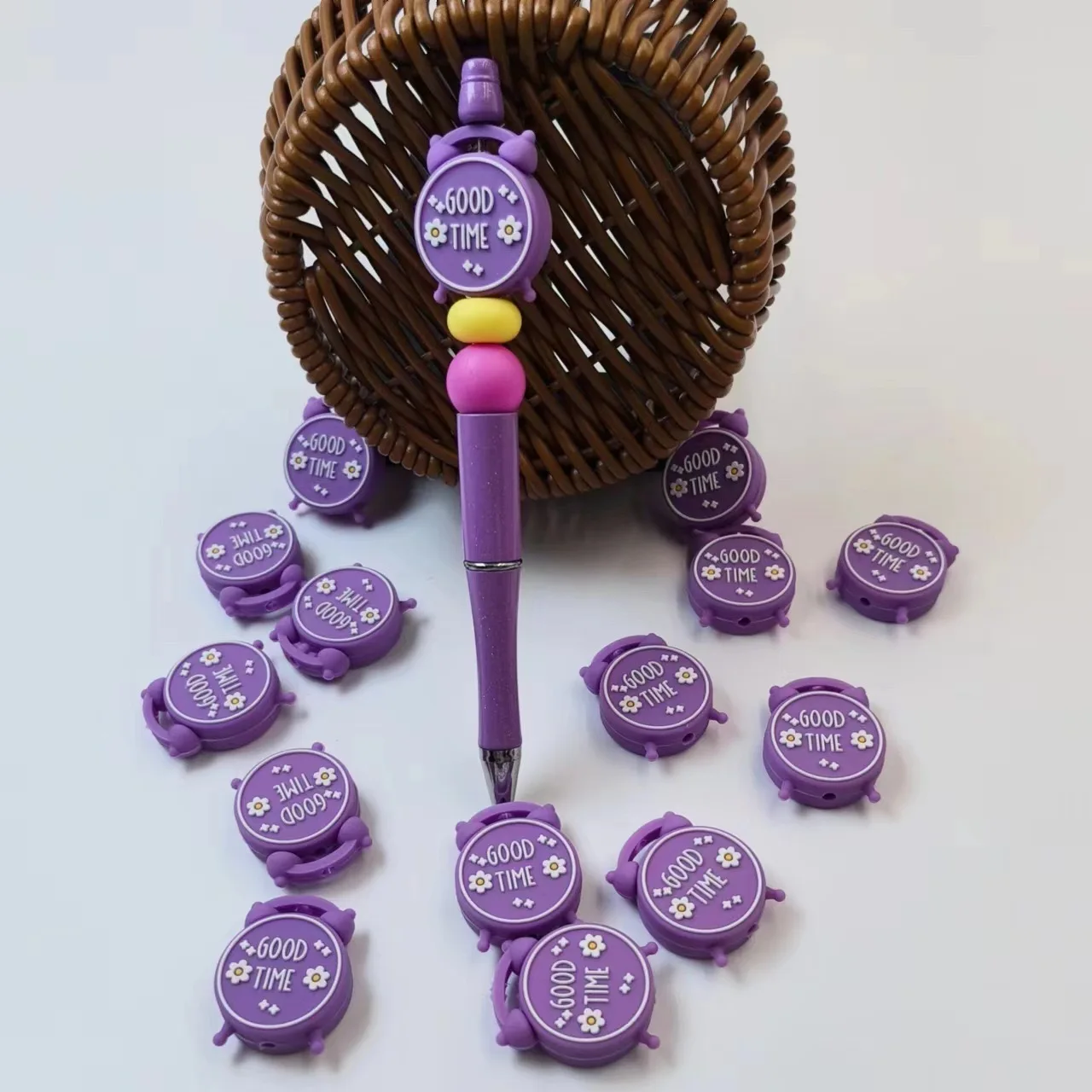 BPA Free 3D Silicone Focal Teething Loose Beads Pen Making Accessories Custom Beads