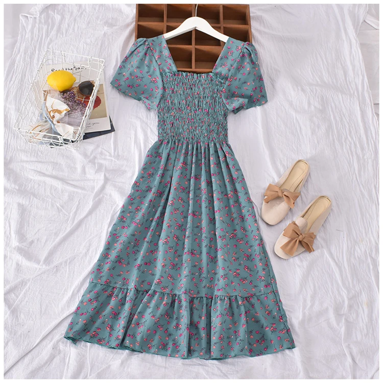 Floral Print Elastic Muslim Prom Bangkok Cheap Casual Women Classy OEM Corset Lolita Dresses Macys Casual Dresses Long Dress