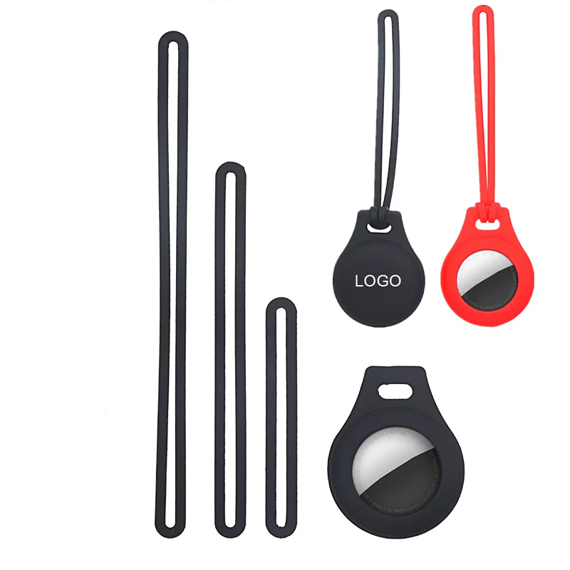 
Logo customized airtag case three straps silicone apple airtags case portable and full protection case for airtags 