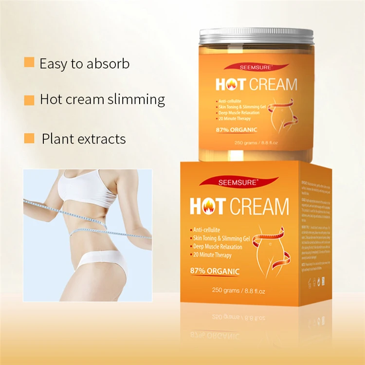 New arrival Natural Organic Body Weight Loss Belly Fat Burner Shaping Cellulite Burning Sweat Hot 250g Slimming Cream