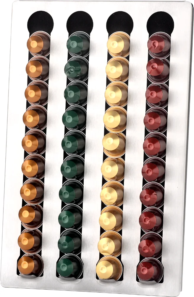 Горячая настенная металлическая подставка для кофейных капсул 70 шт. стойка