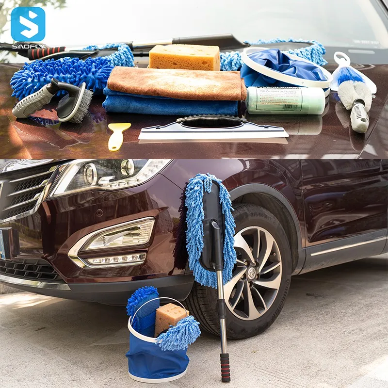 Многофункциональные инструменты для чистки автомобиля 13 в 1, инструменты для чистки автомобиля, щетки, набор губки для мытья