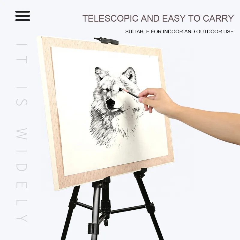 Easel Ferroalloy Tripod for Painting  Adjustable Sturdy Studio Easel Small with Black Carry Bag