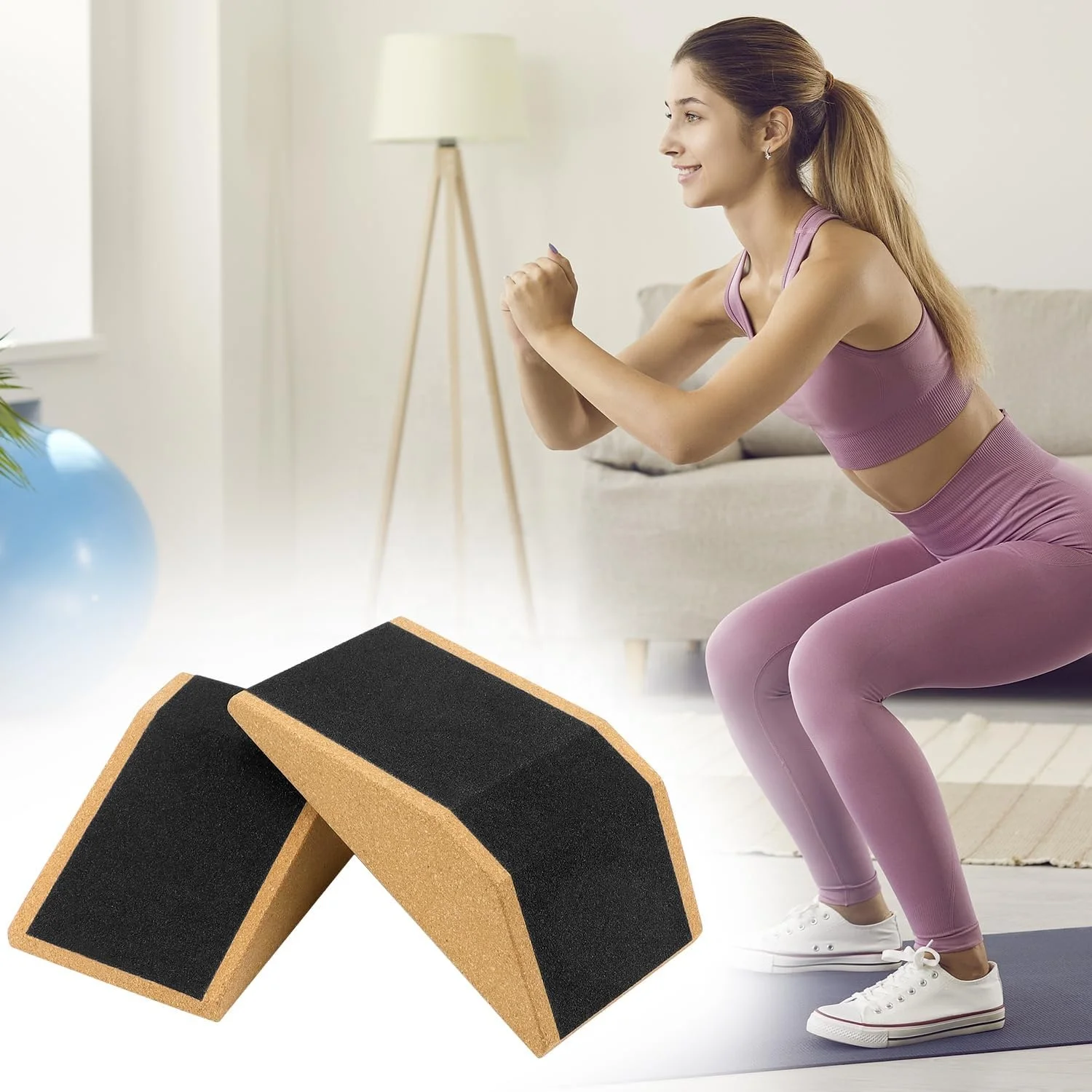 Wooden Cork Therapy Block for Pilates and Yoga Muscle Massage & Myofascial Release Accessory