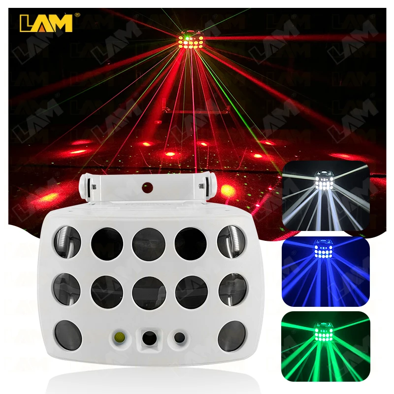 New Arrival Night Club Lights Double Layer Butterfly Led Beam Laser Strobe 3in1 Stage Lighting Equipment for Disco Party Show