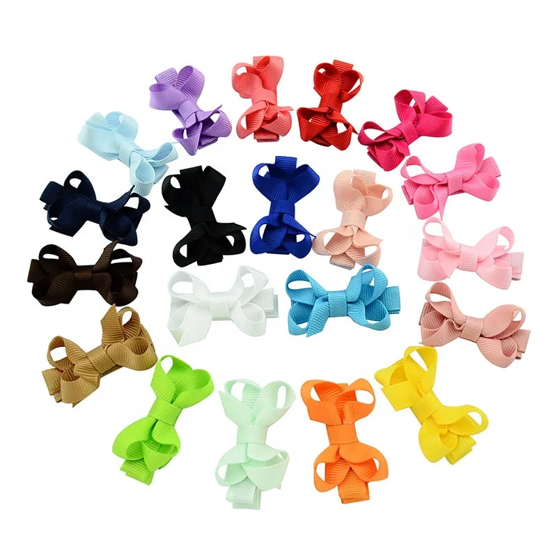 wholesale children ribbon bow hair clip wrap waist hairpin grosgrain bow handmade hair bows for hair accessory