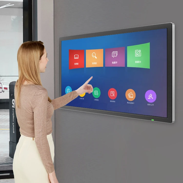 HUSHIDA shopping mall store 21.5 43 inch touch screen kiosk table wall-mounted digital lcd advertising