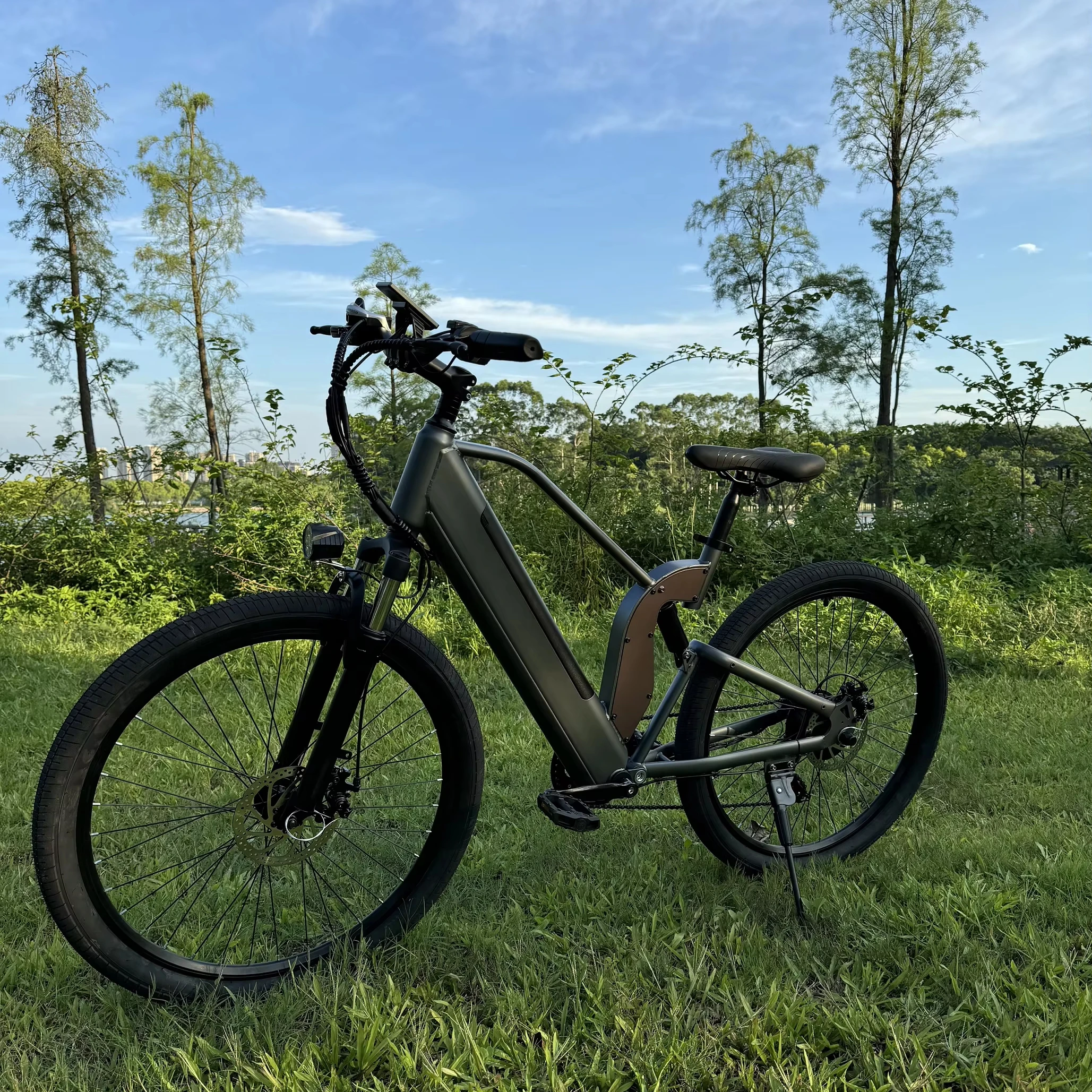 ADN-G350-1 36V8AH Electric Bicycle 350W Rear Hub Motor 7 Speed Adults City Ebike 26*2.4 Tire Iron Frame Electric Commuting Bike