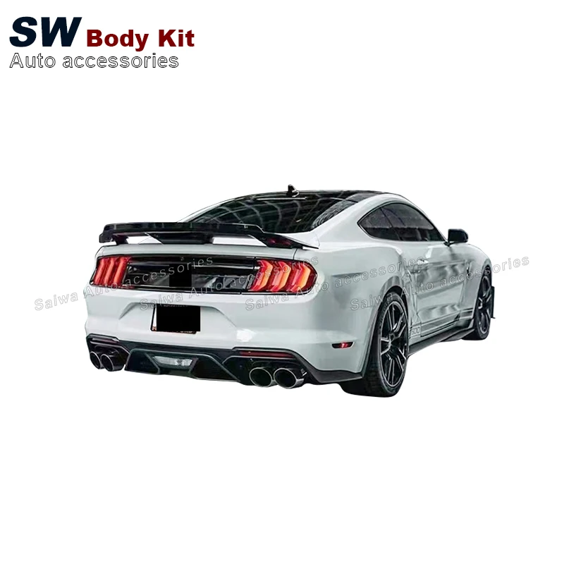 Двухслойный задний спойлер из углеродного волокна в стиле GT500 для Ford Mustang 2015-2020 багажник с направляющей губ крыло корпус комплект