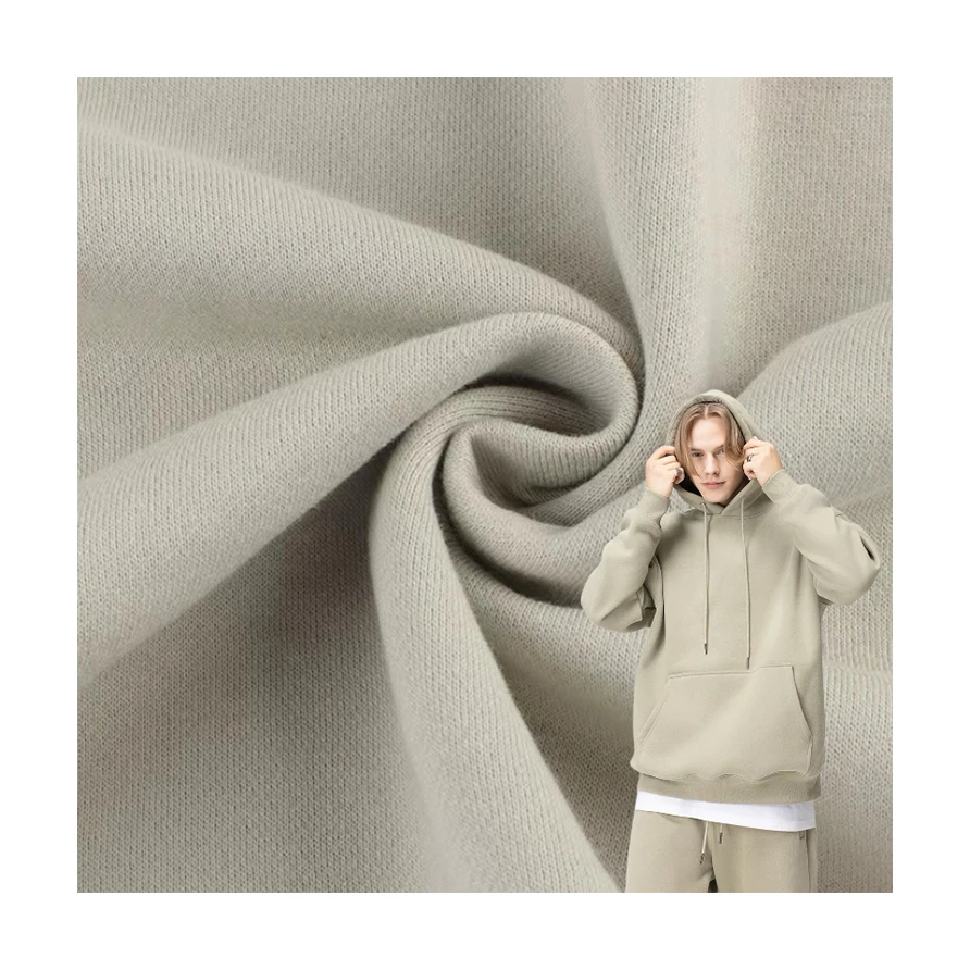 Boran Textile Anti Pill Fleece Hoodie Fabric Polyester/Cotton CVC TC Knit French Terry Fleece Fabrics For Clothing