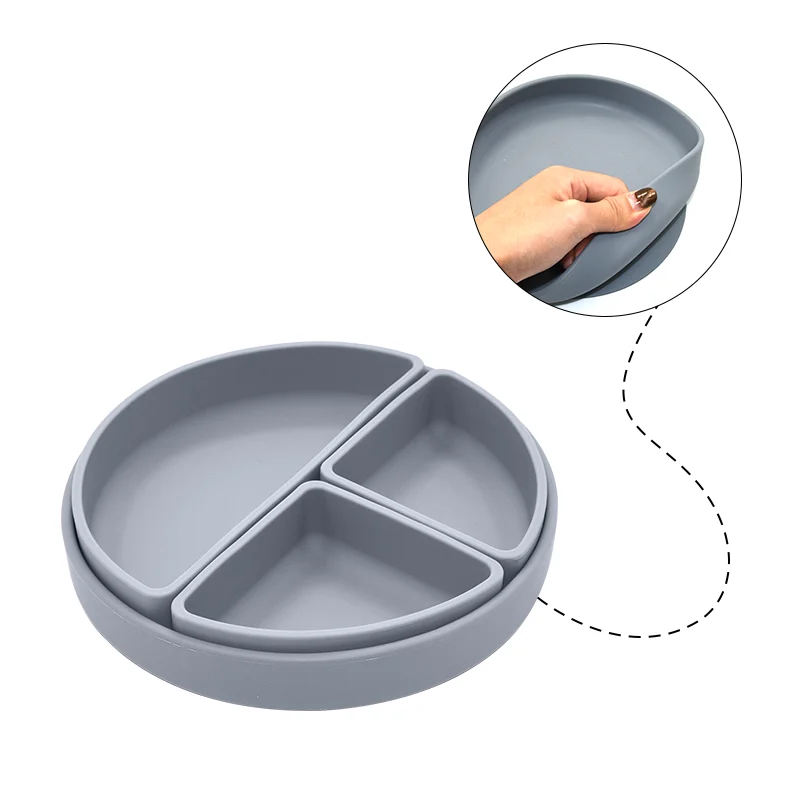 Toddler Silicone Suction Plate Divided Bpa-free Baby Led Weaning Plate