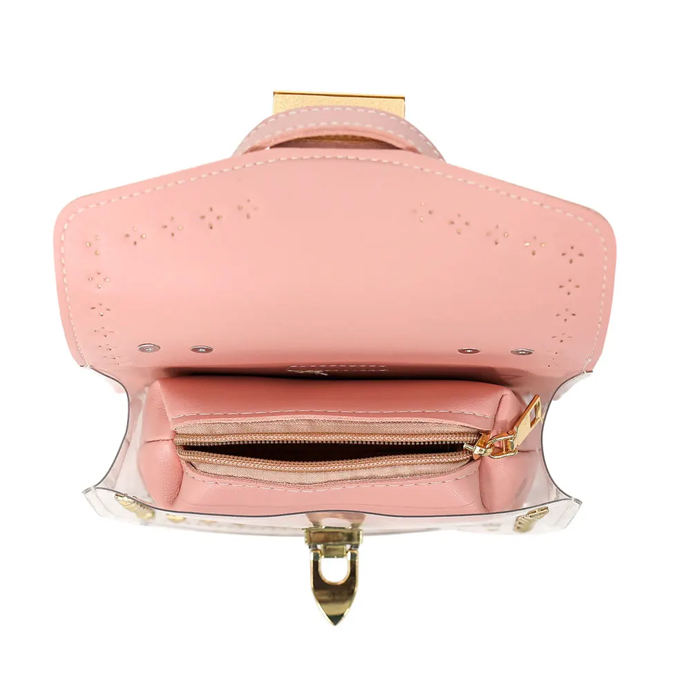 Spring Summer Fashion Transparent Shoulder Handbag PVC Clear Leather Jelly Bags Women Hand Bags Crossbody Bags Luxury Handbags