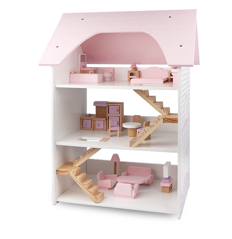 18 inches Wooden Dollhouse Toy Store for Kids Girls Toy Gift for 3 4 5 6 Years Old with All Furniture