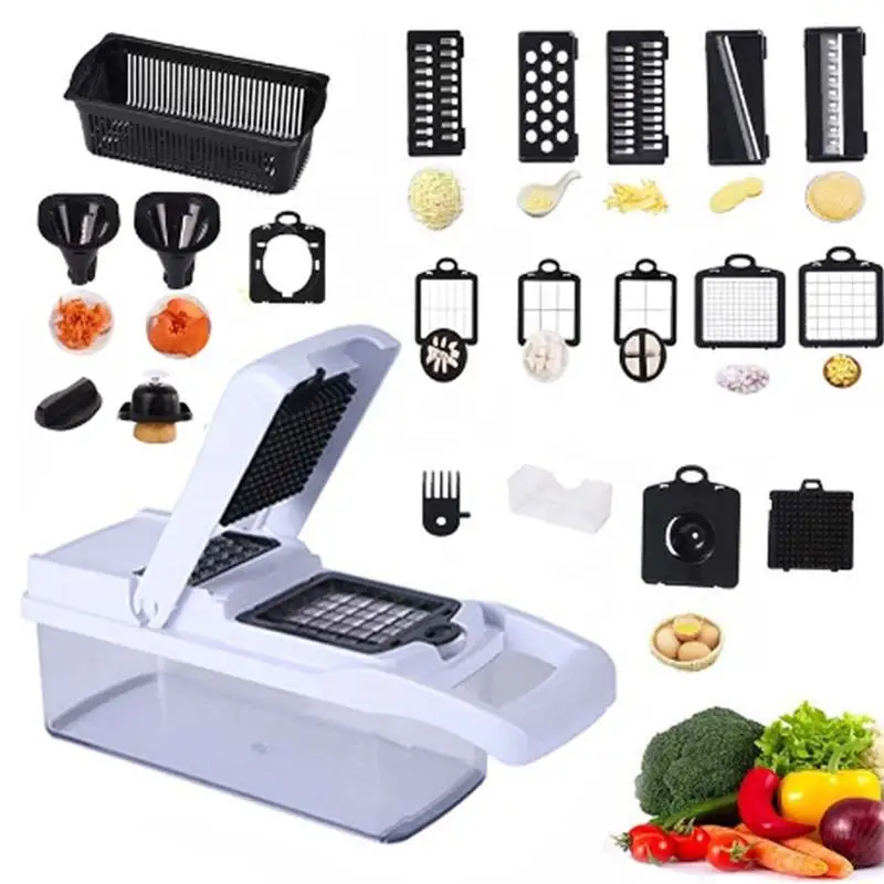 2023 Hot Sales Cutting Tool Fruit and Vegetable Chopper Smart Kitchen Tools 22 in 1 Vegetable Chopper Hand Vegetable Cutter