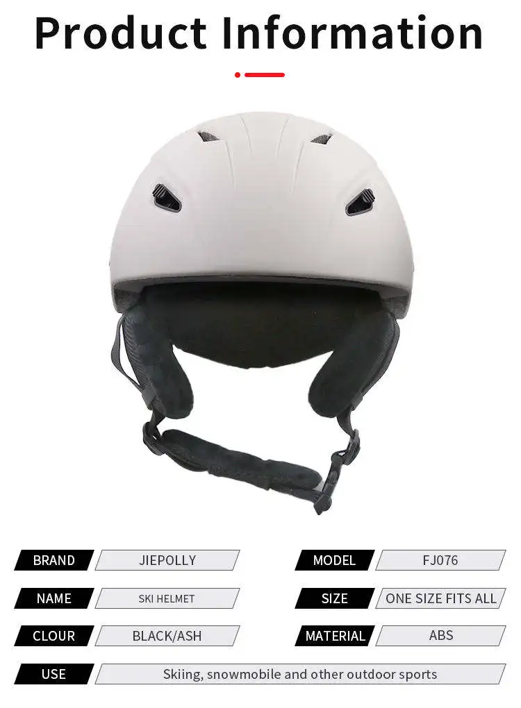 Jiepolly Custom Ski Helmet Adults With Goggles Winter Sports Designed Mountain Bike Breathable Abs Skiing Snow