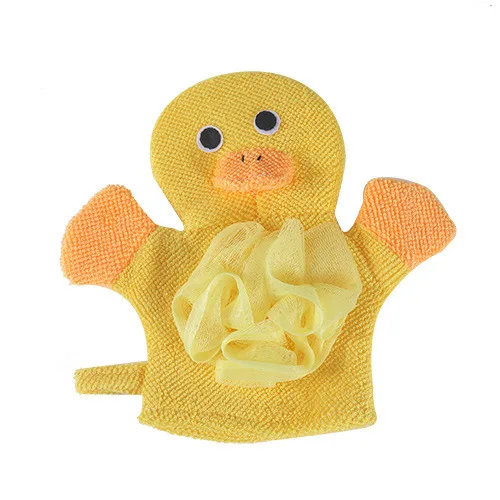 Custom Terry Cloth Loofah Cute Shower Mitt Animal Design For Children Baby Cleaning Bath Mitt