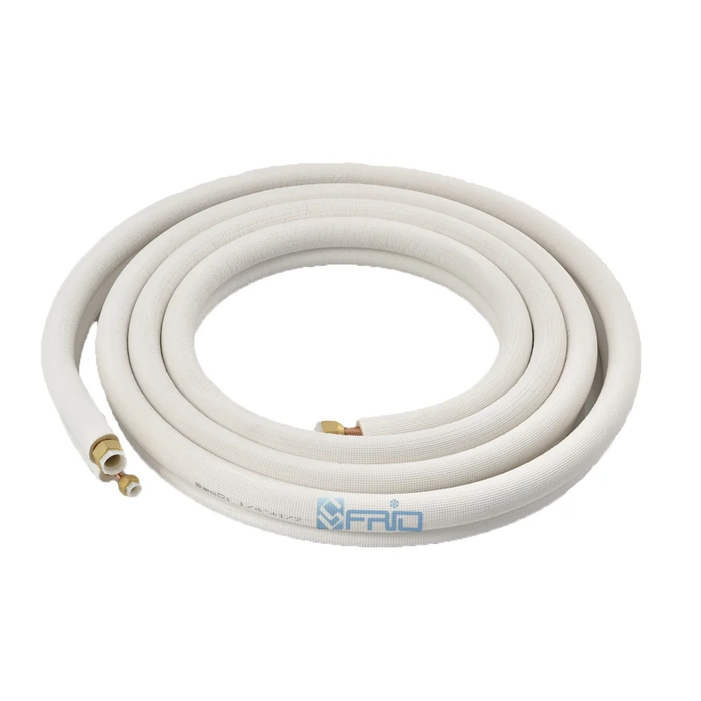 Scottfrio Insulated Copper Pipe 1/4' 3/8' Air Conditioner Pipes Fittings Pair Coil Tube Split Line Wire Set Air Conditioner