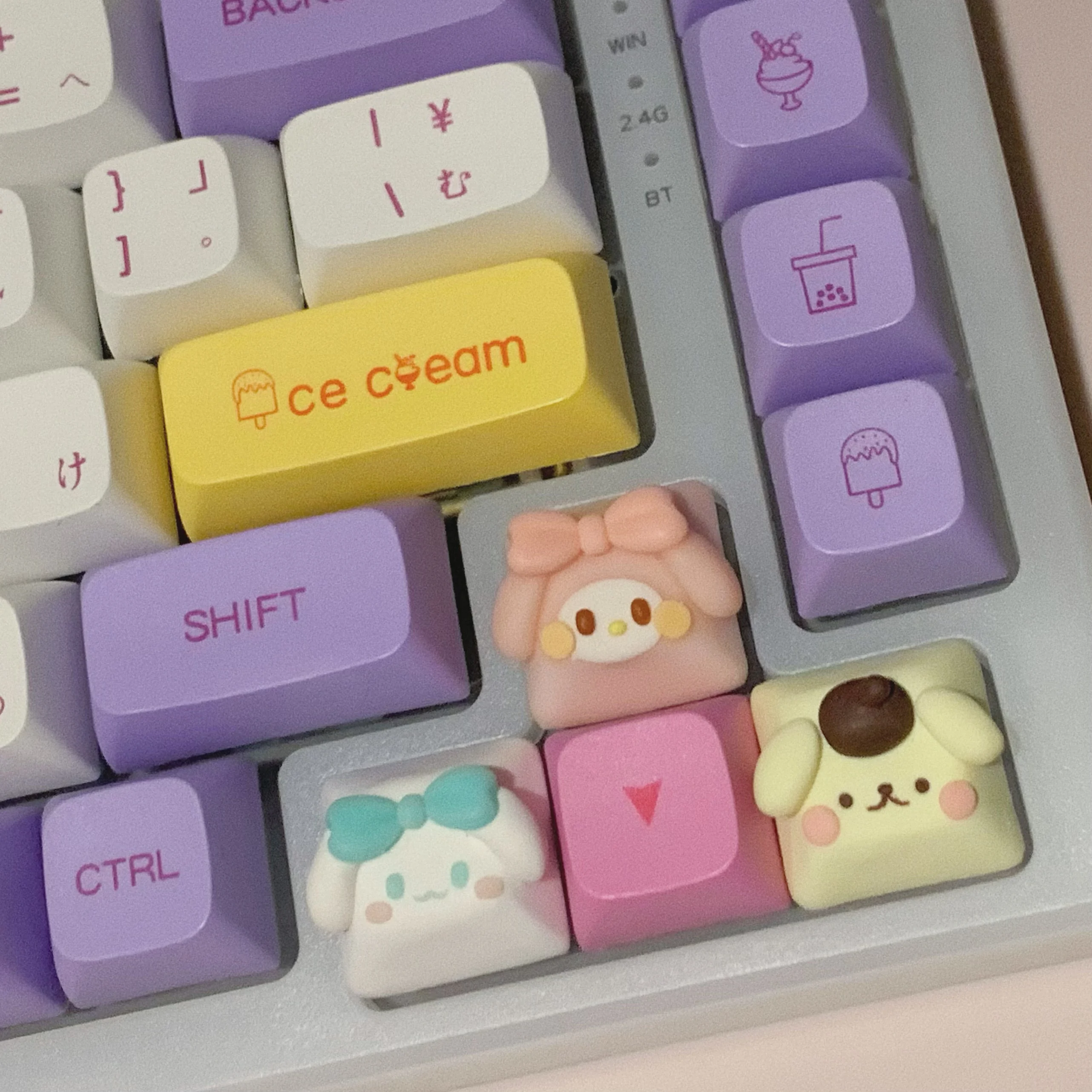 Handmade Artisan Unique gift Sanrio Anime figure Polymer Clay Keycaps for mechanical keyboard