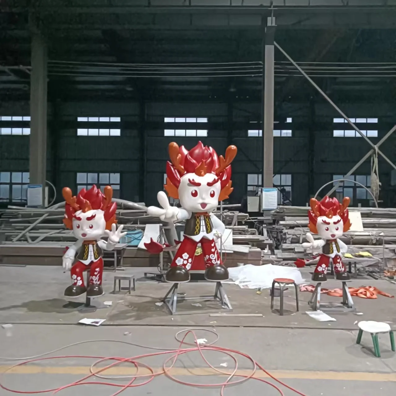 Shop mall display dragon brothers life size anime statue Christmas home decor cartoon character toys crafts fiberglass sculpture