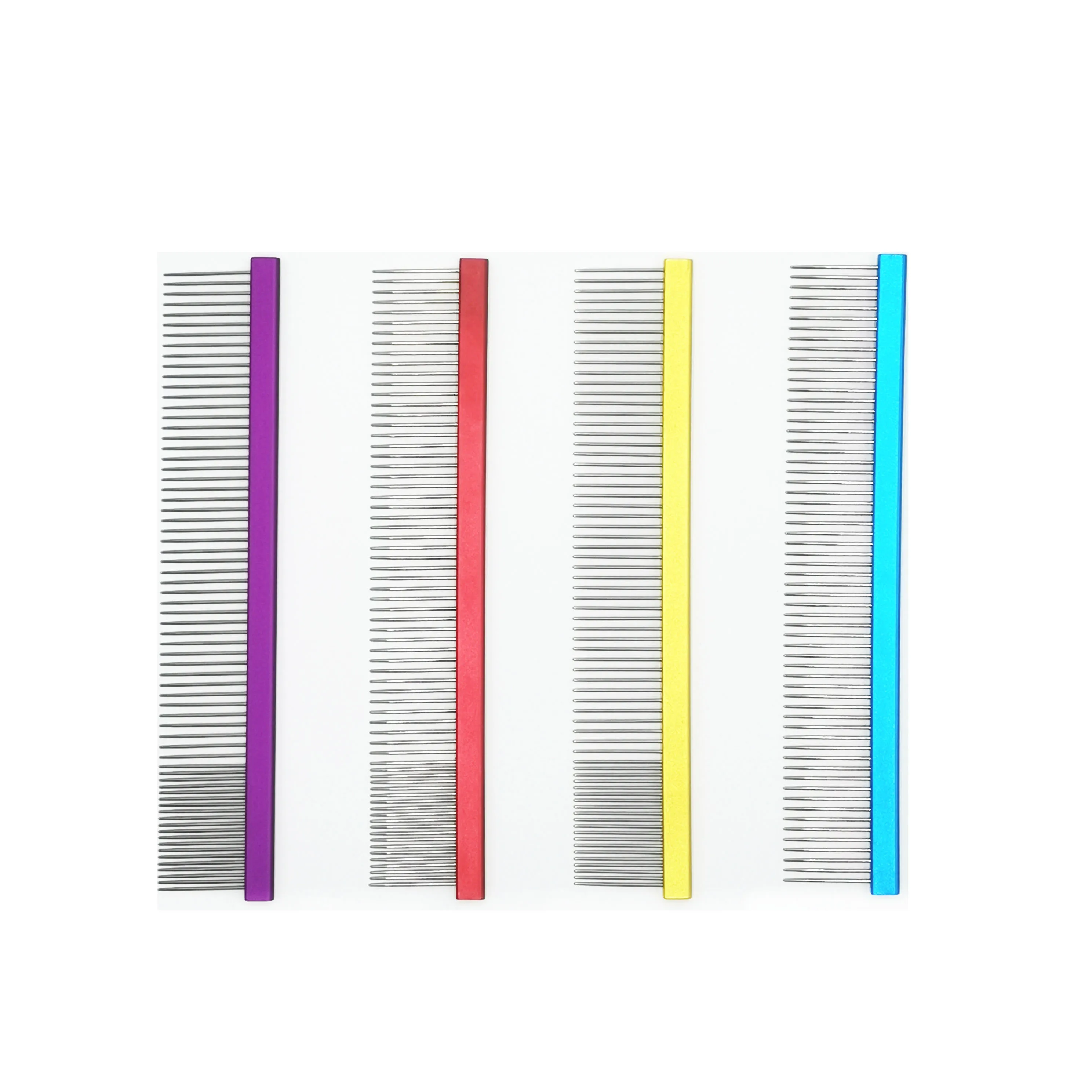 Manufacturer customized logo stainless steel long needle pin pet cat hair remover dog grooming comb
