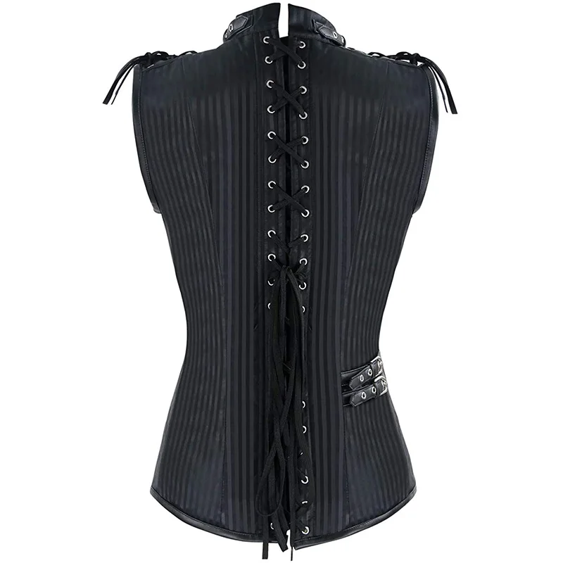  new Halloween Victory Punk style Waistcoat party Sleeveless Solid black brown