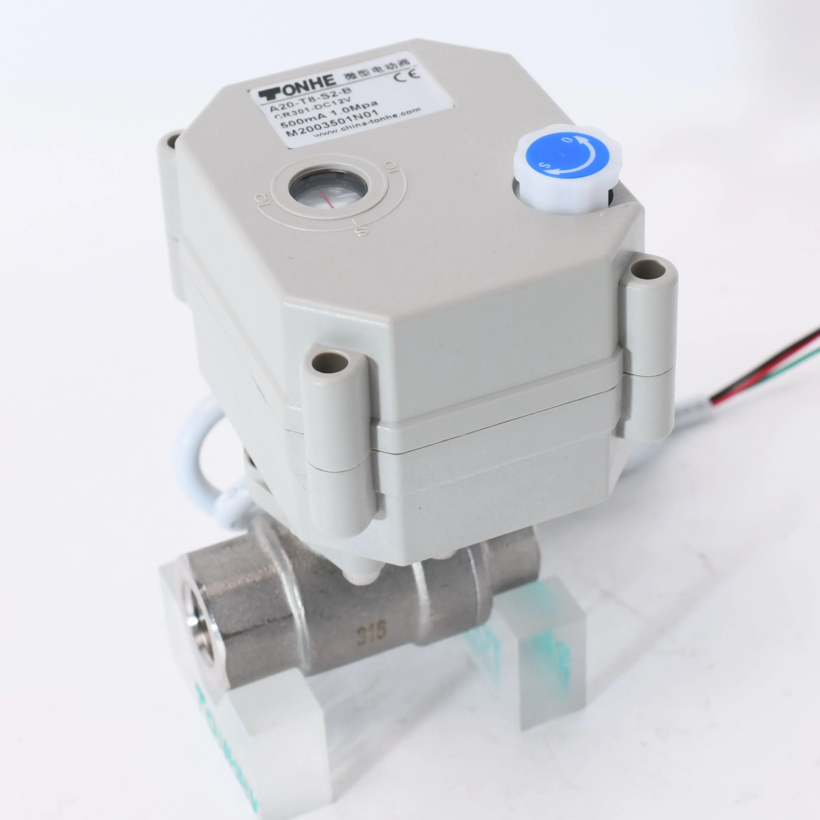 Wired DC3V BSP/NPT1' SS304 indicator Water Leak Alarm and Protection Motorized Valve