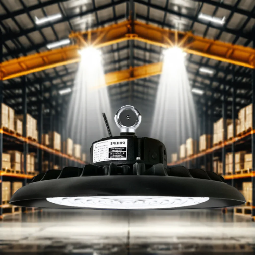 Commercial Industrial Lighting 200W IP65 round UFO LED High Bay Light Cold White Emitting Warehouse Workshop Gymnasium Bay Light