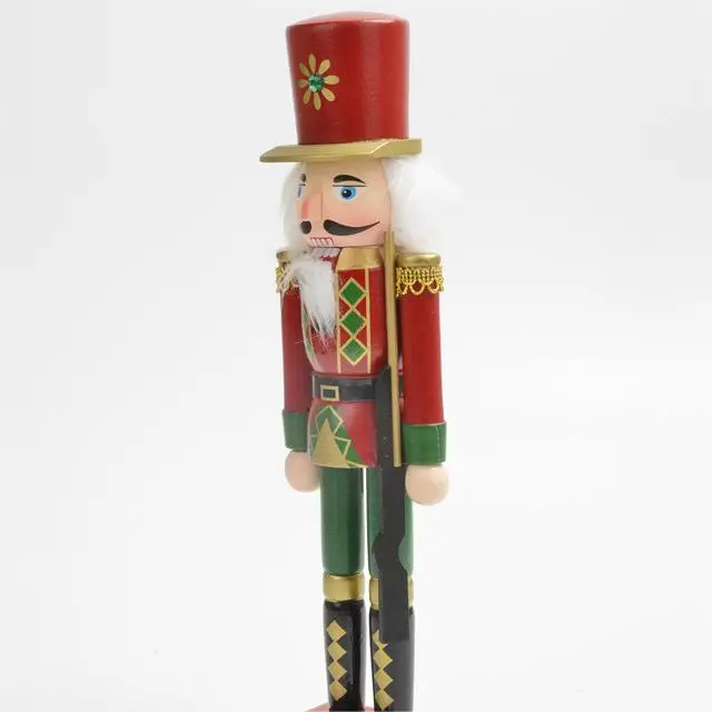 New Product Red Blue Green Hand Painted Puppet Wooden Toys Craft Ornaments Gifts Soldier Christmas Nutcracker