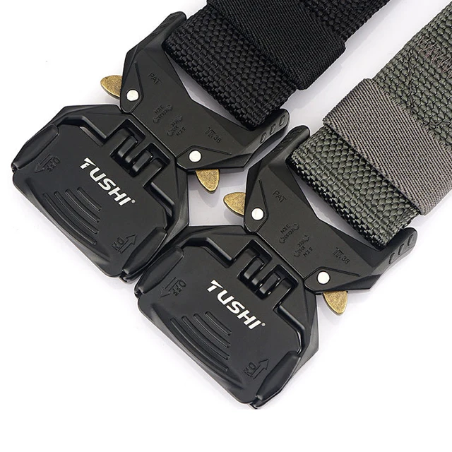 custom logo webbing belts buckle for Outdoor tactical belts buckle in gunmetal brushed