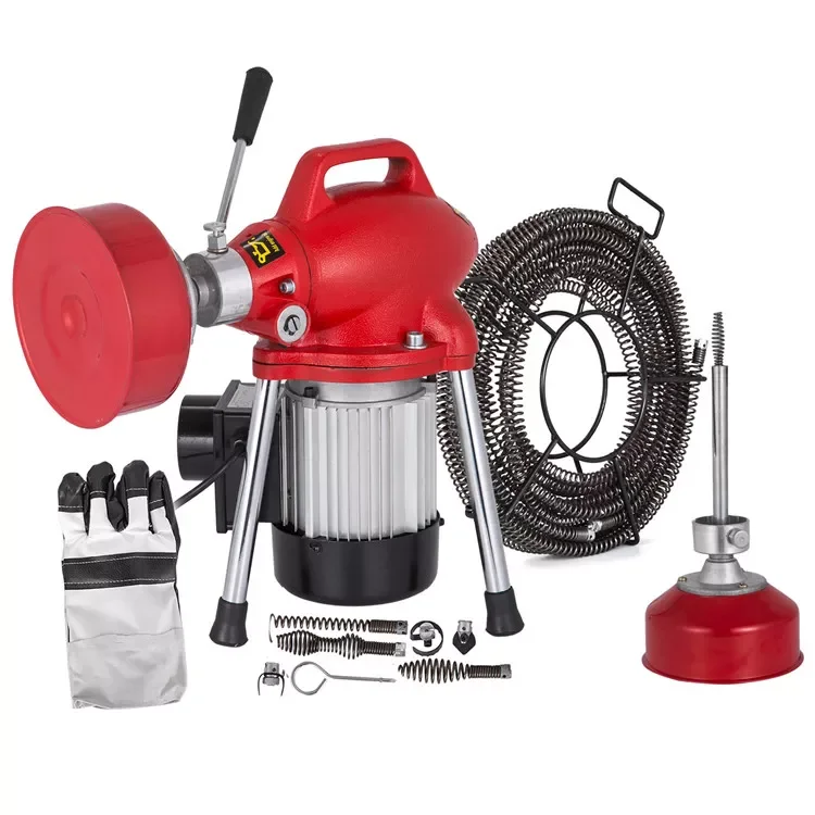 250W GQ-75 Drain Pipe Cleaning Machine Electric Sewer Drainage Dredge Pipeline Cleaning Machine Tool Professional Tools