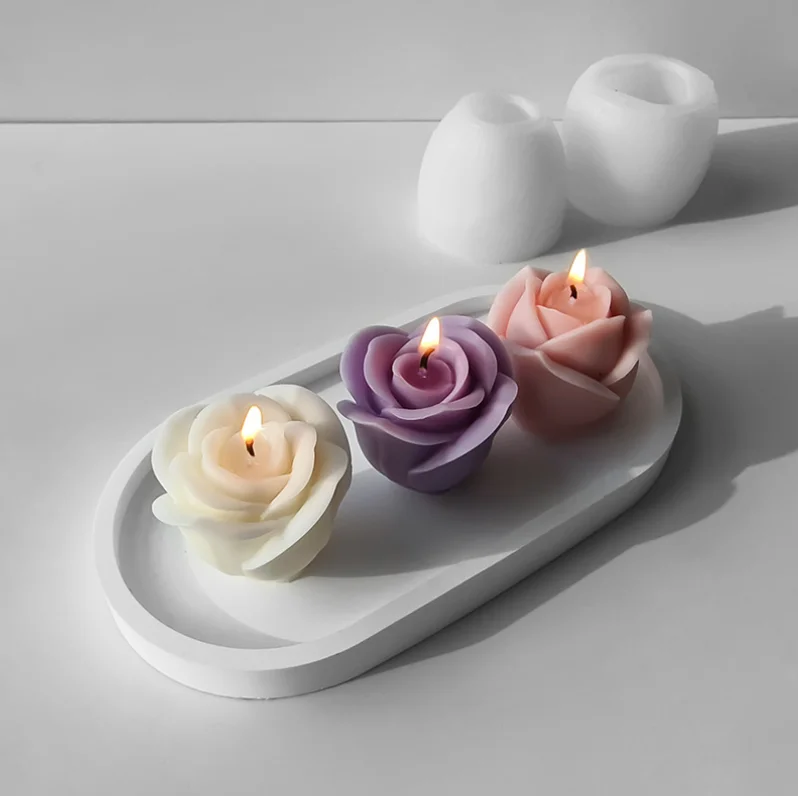 New flower scented candle silicone mold DIY flower handmade soap chocolate silicone mold