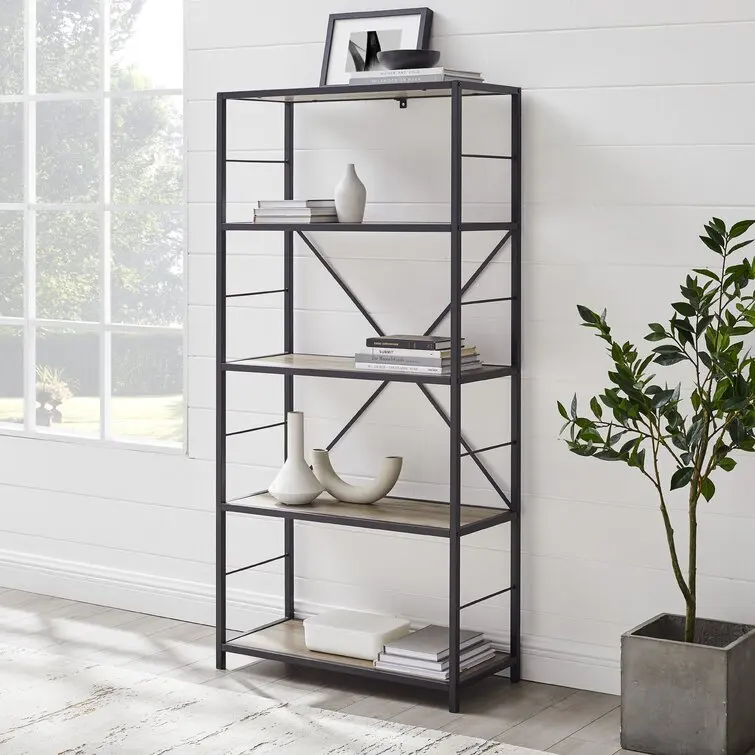 Commercial Wood Display Shelf 5-Tier Wood Corner Shelf Wooden Display Shelf