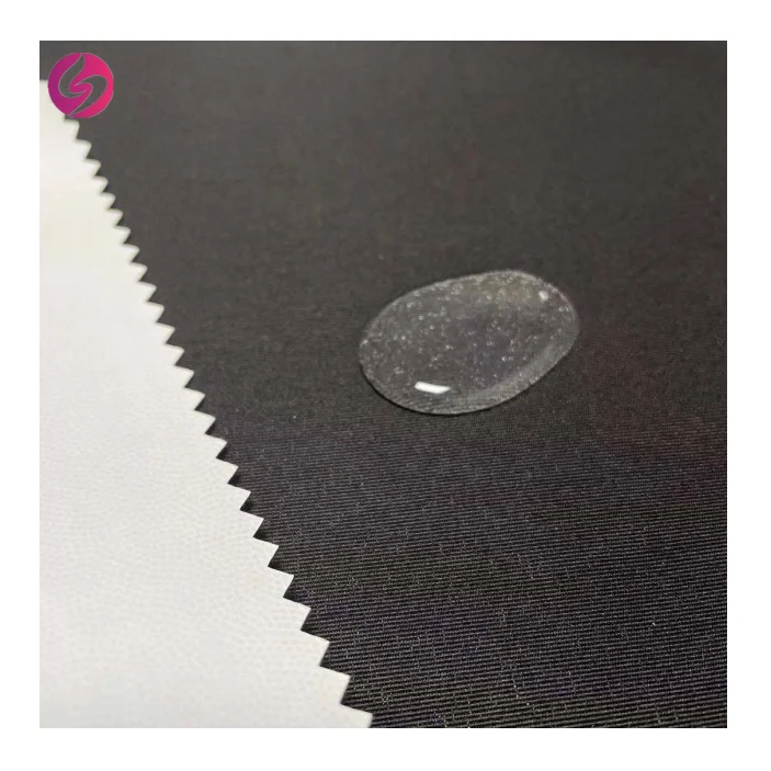 320D recycled full matte GRS certified waterproof white PU breathable bonded taslan fabric taslan fabric price