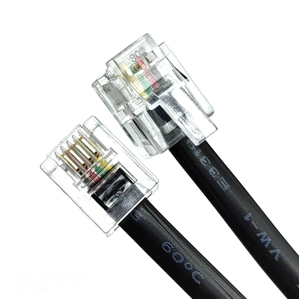 Fcc68 standard 6p4c telephone line cable external thread RJ11 telephone line