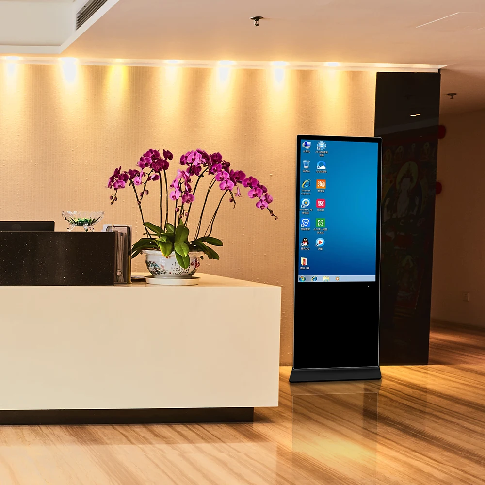 43 50 55 65 inch floor standing Android OS indoor lcd touch screen restaurant digital display signage