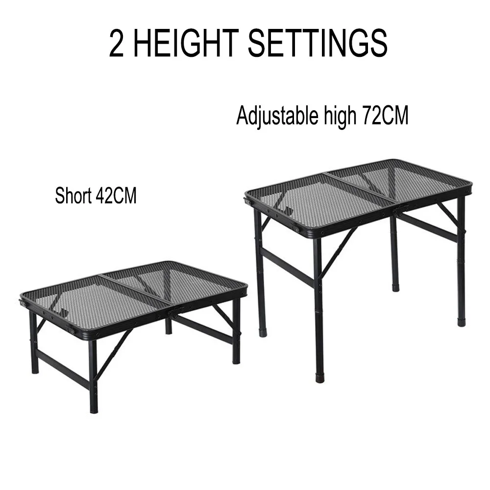 Hot Seller Folding grill table height adjustable lightweight portable aluminum Outdoor Table