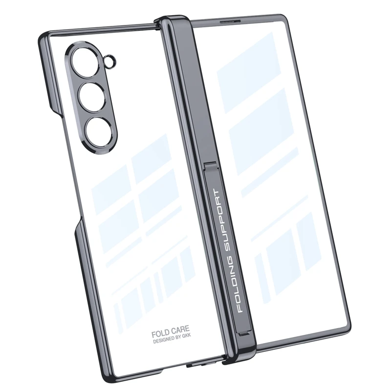 GKK Transparent Clear Magnet Folding Screen Protective Case with Stand Holder Phone Case For Samsung Galaxy Z Fold 6