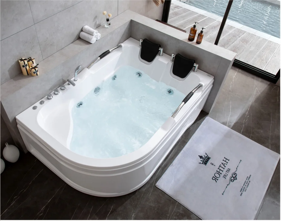 Luxury Hydro Air Jet Color Pillow Bathtub Whirlpools Acrylic Massage Modern Indoor Tub,apartment Combo Massage (air & Whirlpool)