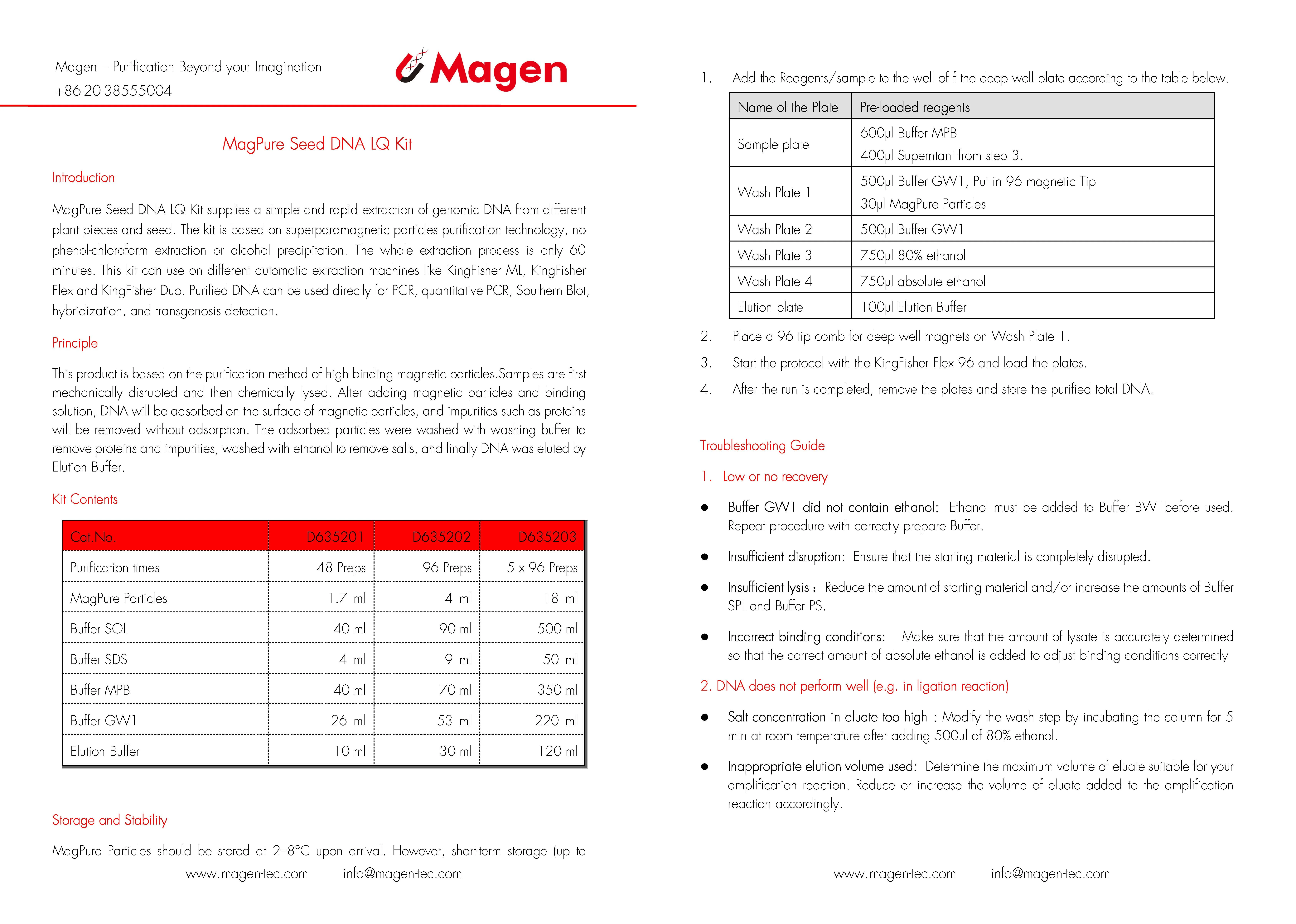 MagPure Seed DNA LQ Kit, D6352, plant DNA isolation kit