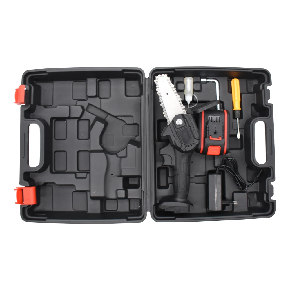 Handheld Portable Electric chain saws for Wood Cutting 6 inch Tree Pruning chainsaw Rechargeable Battery Mini Chainsaw Cordless