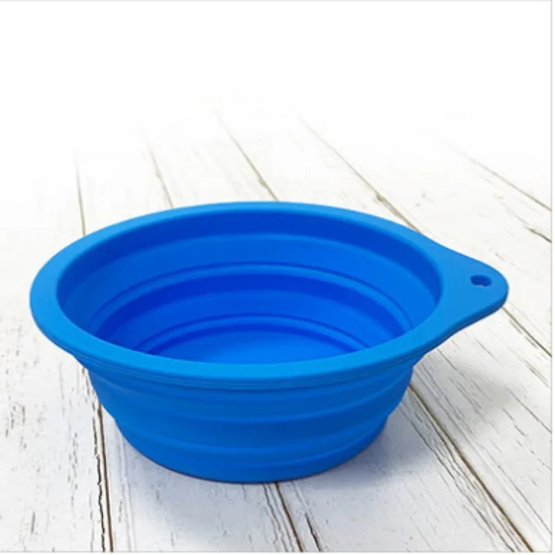 BPA Free Silicone Foldable Durable Pet Bowl Cat Dot Non-Slip Bowl Eco-friendly Slow Feeder Water Dog Bowl forTravel