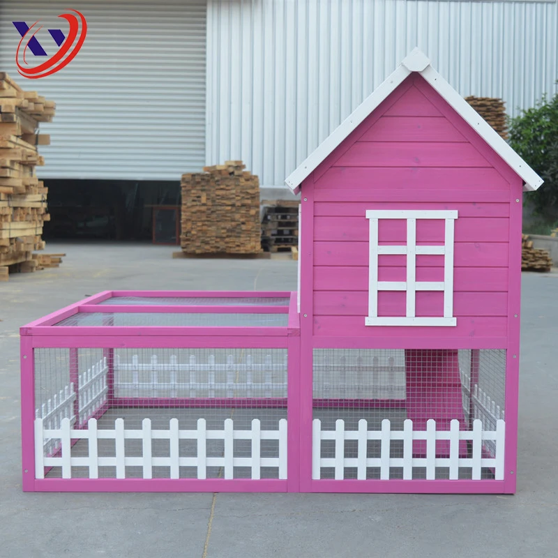 Lovely Pink Large Space Wholesale Rabbit Hutches Bunny Cage