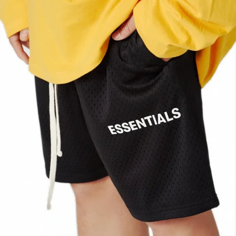 
Factory Hot Sale High Quality Double-layer mesh fabric street style men Essentials FEAR of GOD mesh track shorts 