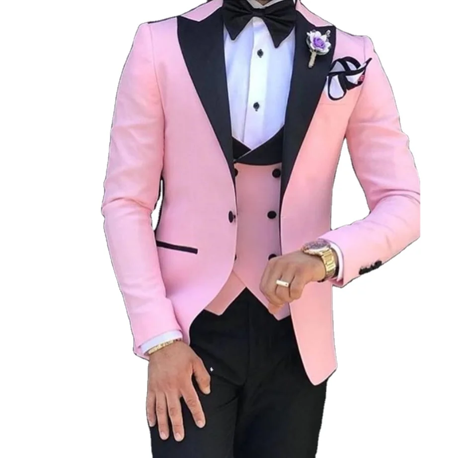 2022 New Slim Fit Blazer Suit For Men Wedding Formal Peaked Lapel Wedding Prom Terno Masculino Business Suits Men