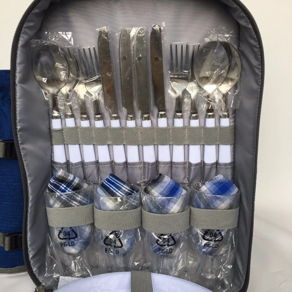4 Person Picnic Set Cooler Bag Cooler Food