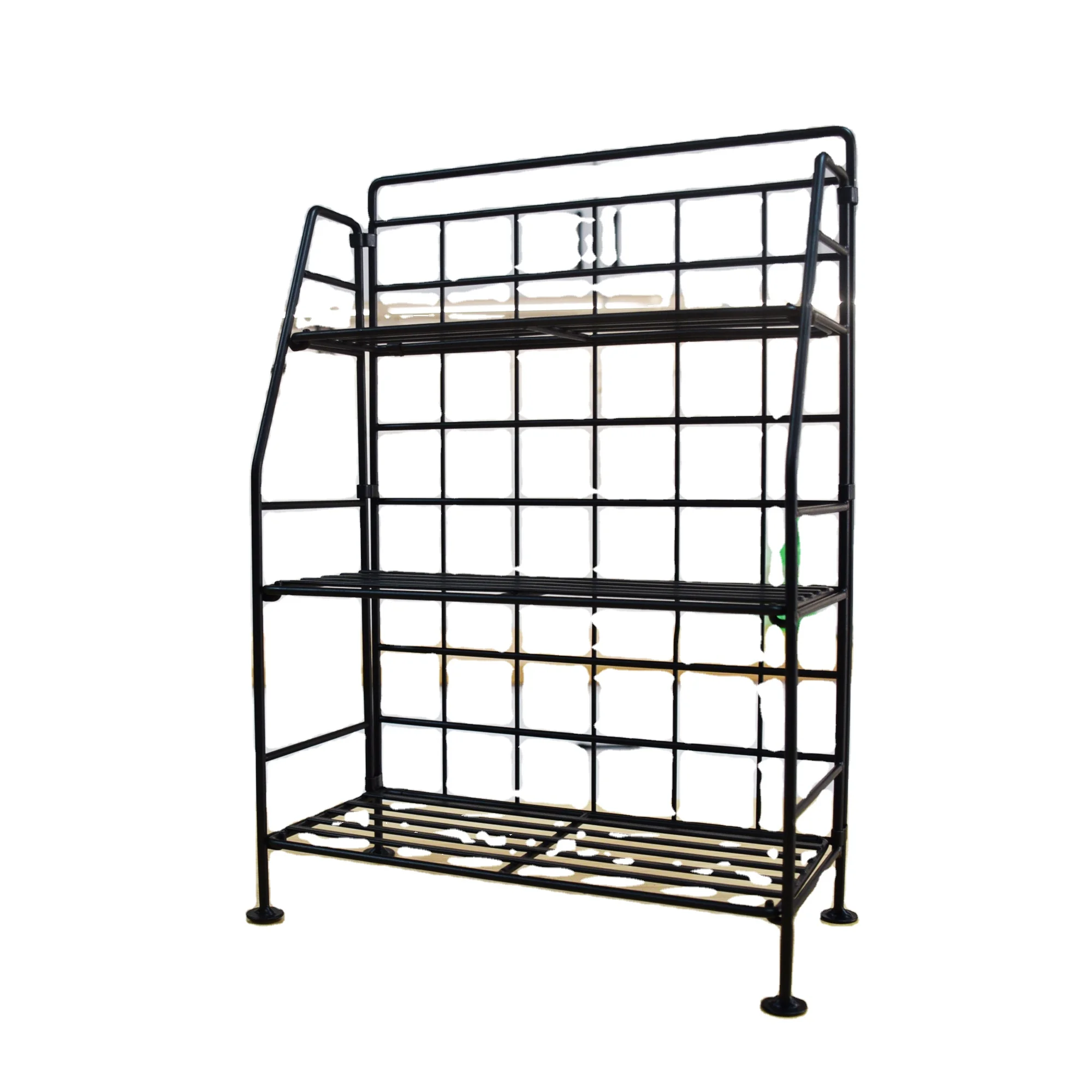 2020 Simple Style Houseware  Metal Wire 3 Tiers  Folded Desgin Commodity Shelf For Home Living Room