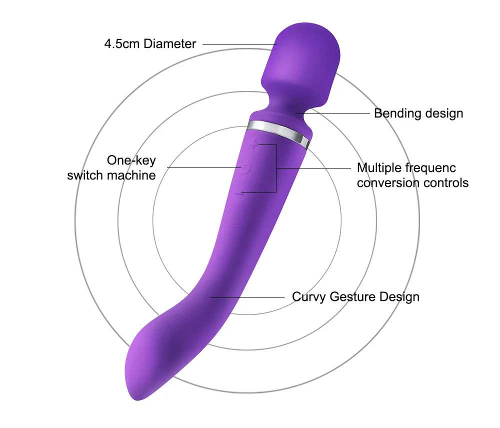 Double Head 10 Frequency Vibration Massager Women AV Wand Vibrator Vibrating Massage Wand Sex Toy
